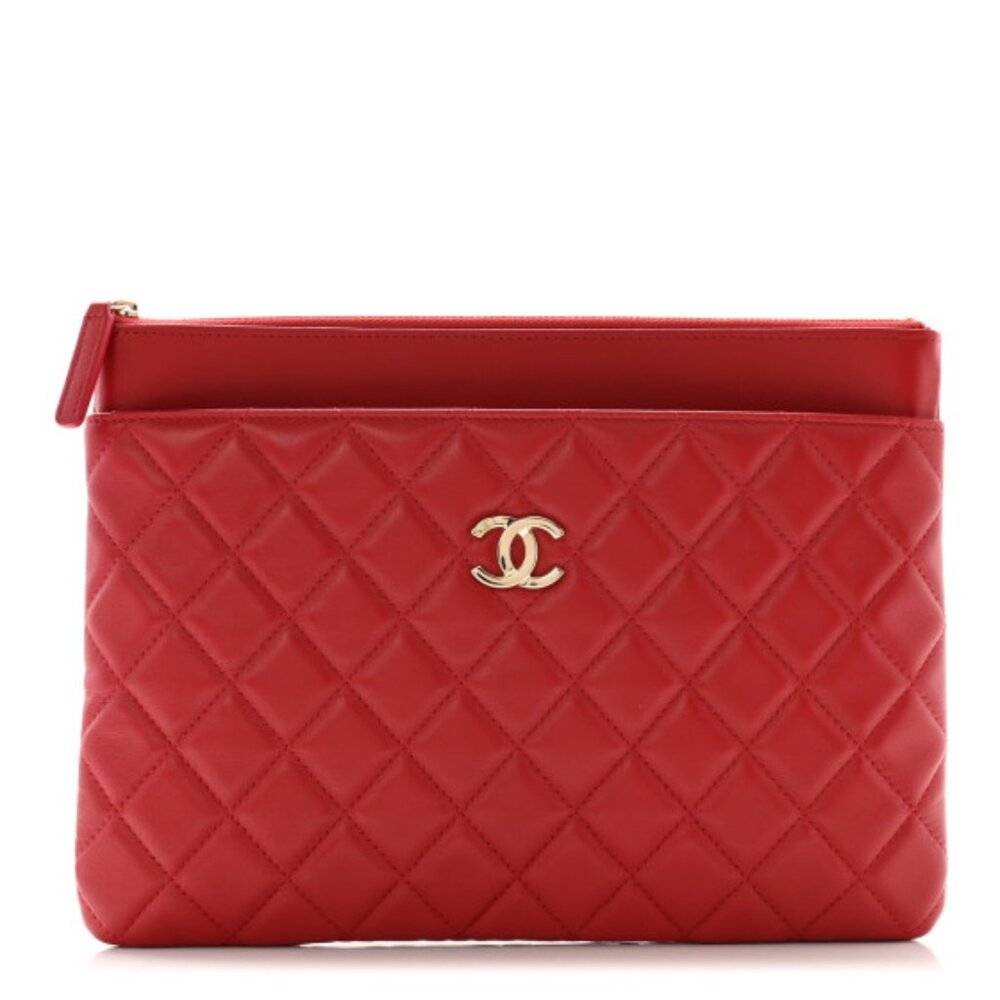 Chanel  Lambskin Quilted pouch